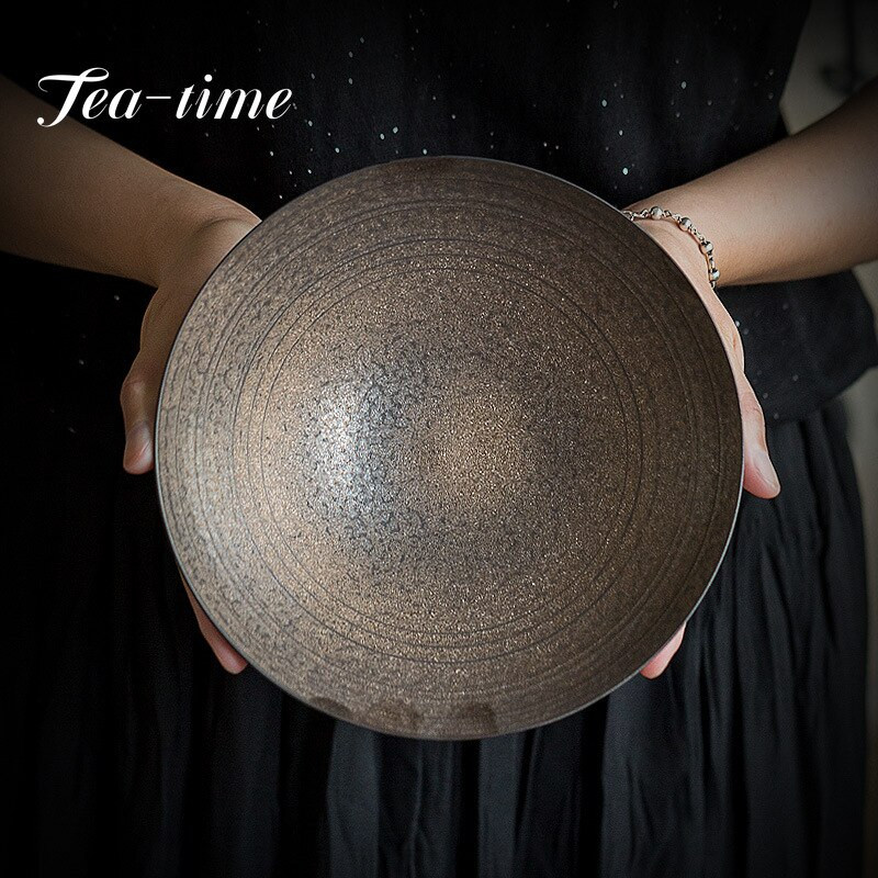 Japoniško stiliaus rankų darbo puodo laikiklis Retro geležies glazūros arbatinuko guolio laikiklis Keraminis vandens laikiklis, sausas burbulų padėklas Kung Fu arbatos rinkinys