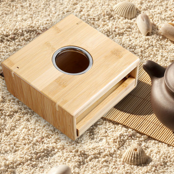 Θερμοστάτης τσαγιέρας Βάση Μπαμπού Τσάι καφέ Νερό Teaware Κερί Θερμαντική Μόνωση Ιαπωνικού τύπου Θερμοστάτης Θερμοκρασία κρασιού
