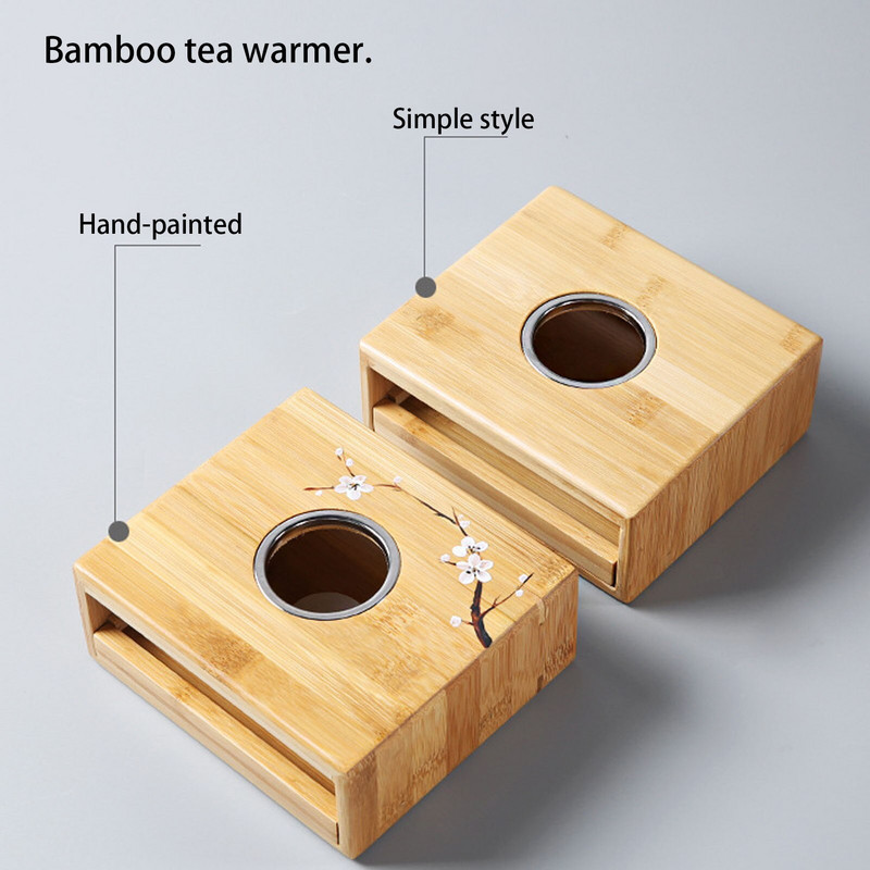 Arbatinuko šildytuvo laikiklio bazė Bambuko arbata Kava Vanduo Arbatinė Žvakė Šildymo izoliacija Japoniško stiliaus termostatas Vyno temperatūra