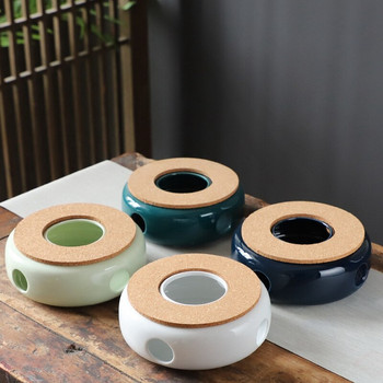 Ceramic Tea Warmer Tea Warmer Coffee Warmer Tea Pot Warmer Tea Base with Cork Mat for Tea Maker Καφετιέρα