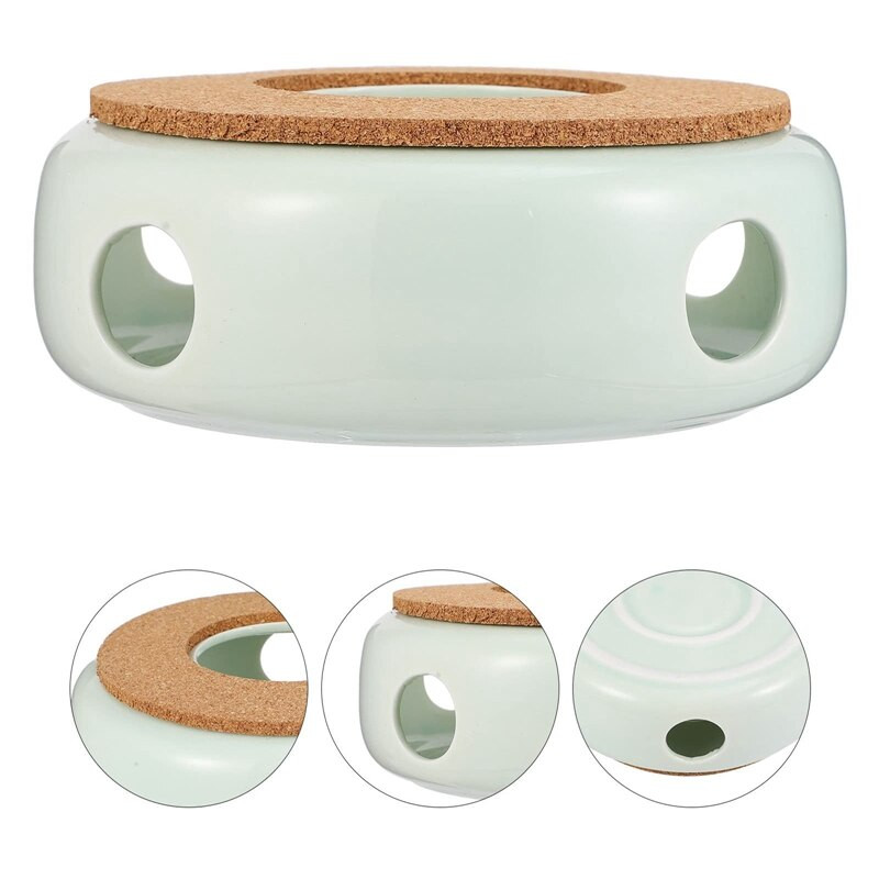 Keraminis arbatos šildytuvas Arbatos šildytuvas Kavos šildytuvas arbatos puodo šildytuvas arbatos pagrindas su kamštiniu kilimėliu arbatos virimo aparatui Kavos virimo aparatas