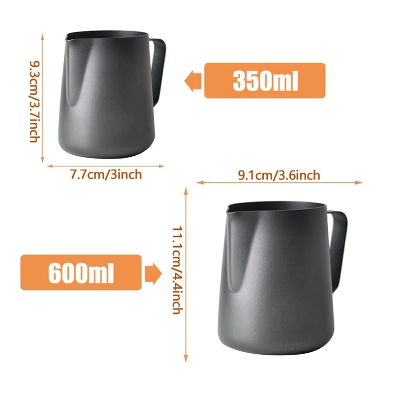 Urcică pentru spumare a laptelui Urcioare pentru aburire espresso din oțel inoxidabil, ceașcă pentru spumare a laptelui pentru cafea cu stilou artistic decorativ