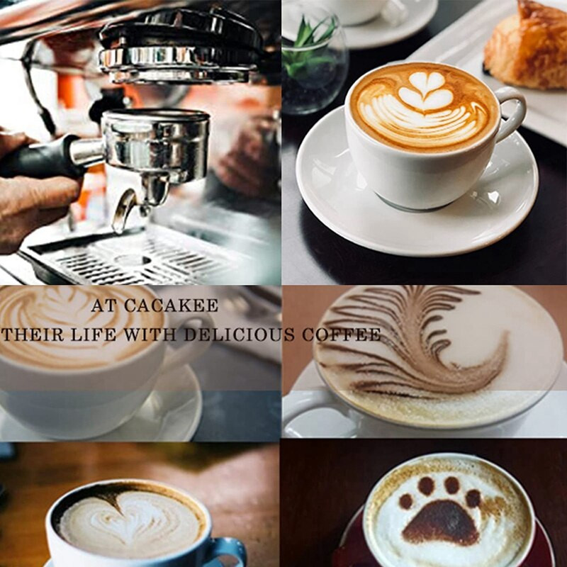 LUDA tejhabosító kancsó rozsdamentes acél espresso gőzölő kancsók, kávé tejhabosító csésze díszítő műtollal