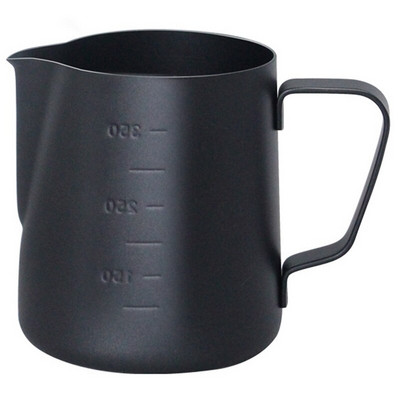 Kávéskávé csésze Dupla méretű tejhabos csésze mérőpohár Díszes Coffee Latte csésze vastag rozsdamentes acél