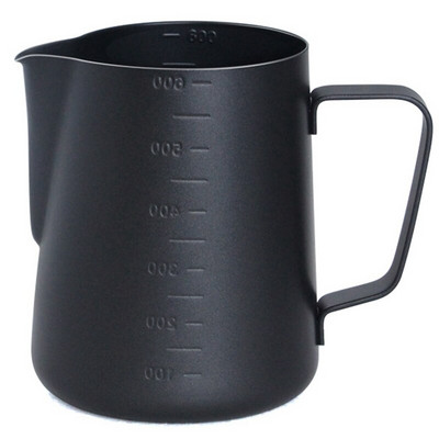 Kávéskávé csésze Dupla méretű tejhabos csésze mérőpohár Díszes Coffee Latte csésze vastag rozsdamentes acél