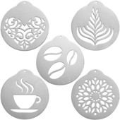 Kávésablonok Tortadíszítő shaker Cappuccino Garland Formasablonok Csokoládé eszköz Latte Feltétek csésze rúd fahéjas süti