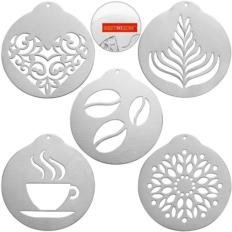 Kávésablonok Tortadíszítő shaker Cappuccino Garland Formasablonok Csokoládé eszköz Latte Feltétek csésze rúd fahéjas süti