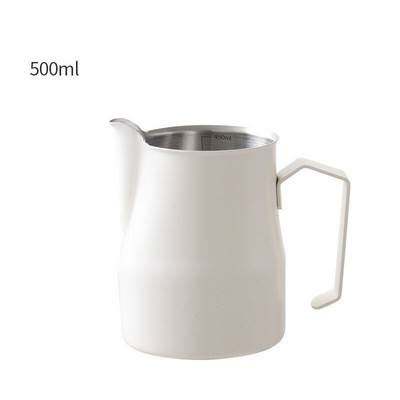 Rozsdamentes acél skálával Kávékancsó húzó virágcsésze Cappuccino tejeskanna eszpresszó csészék Latte tejhabos kancsó habosító