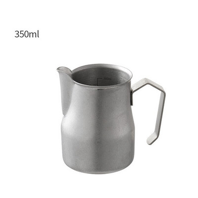 Rozsdamentes acél skálával Kávékancsó húzó virágcsésze Cappuccino tejeskanna eszpresszó csészék Latte tejhabos kancsó habosító