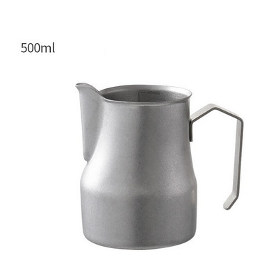 Rozsdamentes acél skálával Kávékancsó húzó virágcsésze Cappuccino tejeskanna eszpresszó csészék Latte tejhabos kancsó habosító