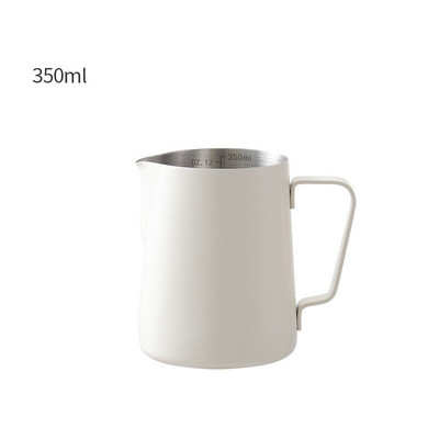 Rozsdamentes acél skálával Kávékancsó húzó virágcsésze Cappuccino tejeskanna eszpresszó csészék Latte tejhabos kancsó habosító