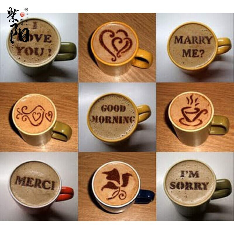 Buitinė kavos traukimo gėlė 600 m gėlių puodo rinkinys dovanų traukimo adata 16 plastikinių formų 16 raštų rinkinys kavos kūrybinis įtaisas