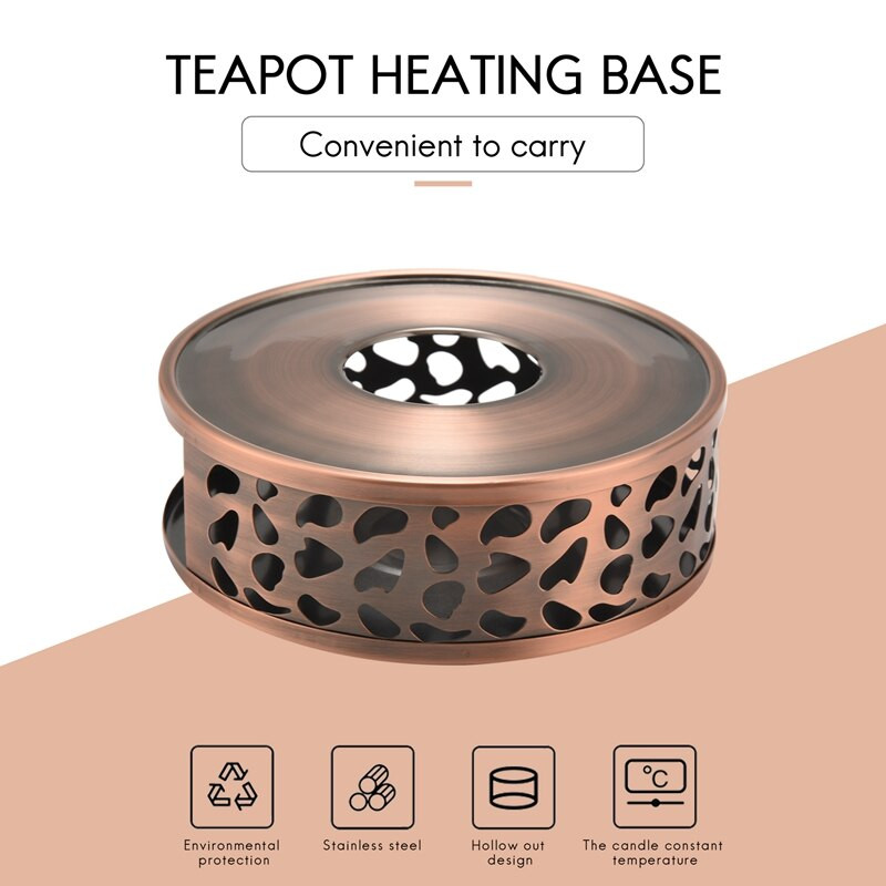 Încălzitor de ceai durabil din oțel inoxidabil, bază de încălzire, ceainic, aragaz cald de ceai, ceainic cu lumânări, set de ceai