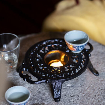Ръчно изработен ретро чугунен свещник Творчески чайник Подставки Нагревател за свещи Чайна печка Кафе Мляко Чай Нагревател Основа Аксесоари