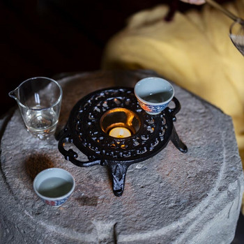 Ръчно изработен ретро чугунен свещник Творчески чайник Подставки Нагревател за свещи Чайна печка Кафе Мляко Чай Нагревател Основа Аксесоари