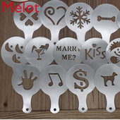 Continental Coffee Latte Art Kalup Mlijeko Čaj Uzorak Kava Latte Art Uzorak za ukrašavanje kolača Prilagodba Pribor za kavu