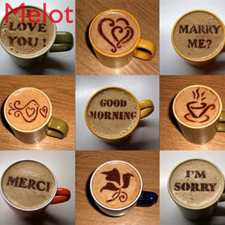 Continental Coffee Latte Art Penész Tej Tea Minta Kávé Latte Art Torta Díszítő Minta Testreszabás Kávétartozékok