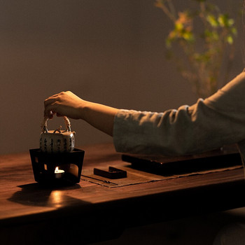 Creative Iron Art Candle Holder Zen Teapot Trivets Kung Fu Tea Cote Аксесоари Нагревател за свещи Основа за затопляне Мляко Чай Нагревателна основа