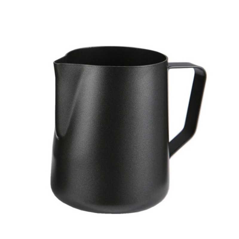 Fekete tapadásmentes bevonatú kávés bögre csésze kancsó rozsdamentes acél eszpresszó tej kávéhabos kancsó szabotázs csésze bögre 350 ml / 600 ml
