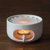 Sobă de ceai mică, simplă, albă, din ceramică, suport pentru lumânări, bază pentru încălzire pentru ceainic, accesorii pentru ceainic, suporturi pentru ceainic, bază pentru încălzire pentru lumânări