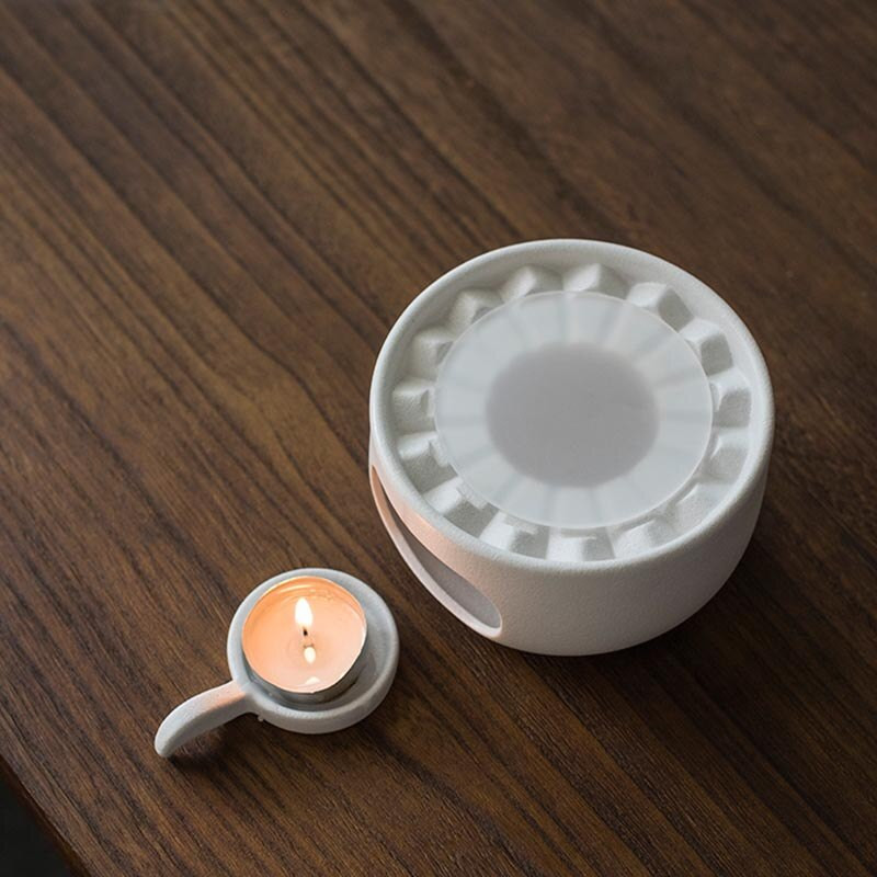 Sobă de ceai mică, simplă, albă, din ceramică, suport pentru lumânări, bază pentru încălzire pentru ceainic, accesorii pentru ceainic, suporturi pentru ceainic, bază pentru încălzire pentru lumânări
