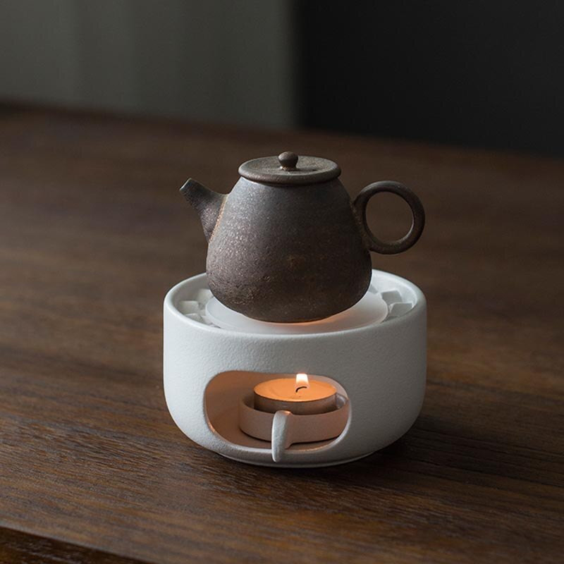 Sobă de ceai mică, simplă, albă, din ceramică, suport pentru lumânări, bază pentru încălzire pentru ceainic, accesorii pentru ceainic, suporturi pentru ceainic, bază pentru încălzire pentru lumânări