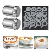 18db Cappuccino Latte kávésablonok Díszes Barista Cappuccino sablon forma kávé rajzolás tortaforma spray barkácsművészeti stencilek