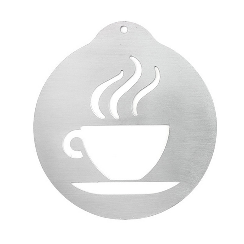 5 db kreatív rozsdamentes acél kávésablon, Latte Art kávéfüzér forma, személyre szabott sablon kávétorta díszítéshez