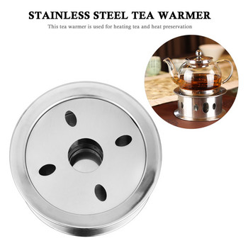 Нагревател за чайник Стоманен нагревател за чай Чаена свещ Стъклена основа Чаши Неръждаема стойка Подложка