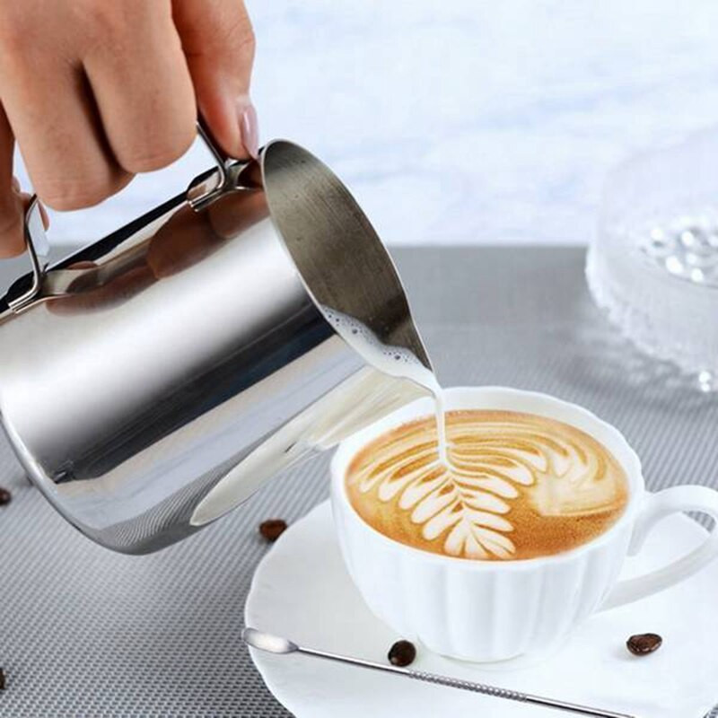 Tejpezsgőkanna belső méréssel, gőzkanna kávé cappuccino Latte Art eszpresszógépekhez tökéletes