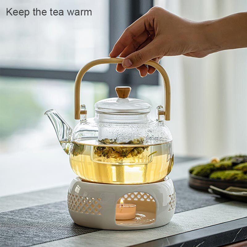 Borrey kerámia teáskanna tartó talp tea melegítő szigetelő talp tea kávé tea melegítő vízmelegítő teáskanna melegítő talp