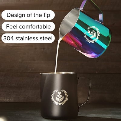 350 ml Kávés Tejkancsó konyha Otthon mérleg Cappuccino Espresso Habosítóval Rozsdamentes acél Latte Art habosító kancsó kellékek