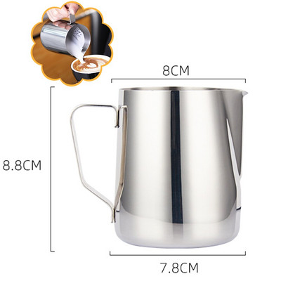 350 ml Kávés Tejkancsó konyha Otthon mérleg Cappuccino Espresso Habosítóval Rozsdamentes acél Latte Art habosító kancsó kellékek