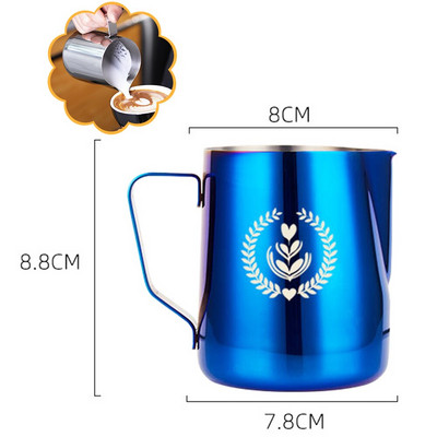 350 ml Kávés Tejkancsó konyha Otthon mérleg Cappuccino Espresso Habosítóval Rozsdamentes acél Latte Art habosító kancsó kellékek