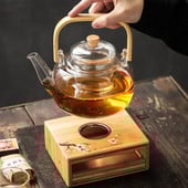 Încălzitoare de ceainice Suporturi de încălzire pentru ceainic Rama din bambus Dispozitiv de încălzire pentru lumânări Accesorii pentru ceaiuri de birou Cadouri pentru iubitorii de ceai