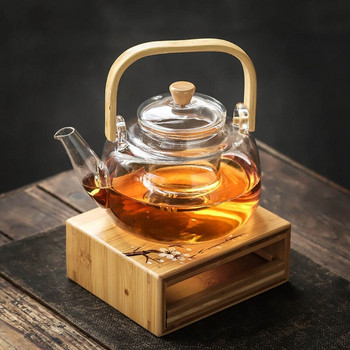 Нагреватели за чайници Поставки за отопление на чайници Бамбукова рамка Свещ Нагревателно устройство Офис Аксесоари за чай Подаръци за любителите на чай