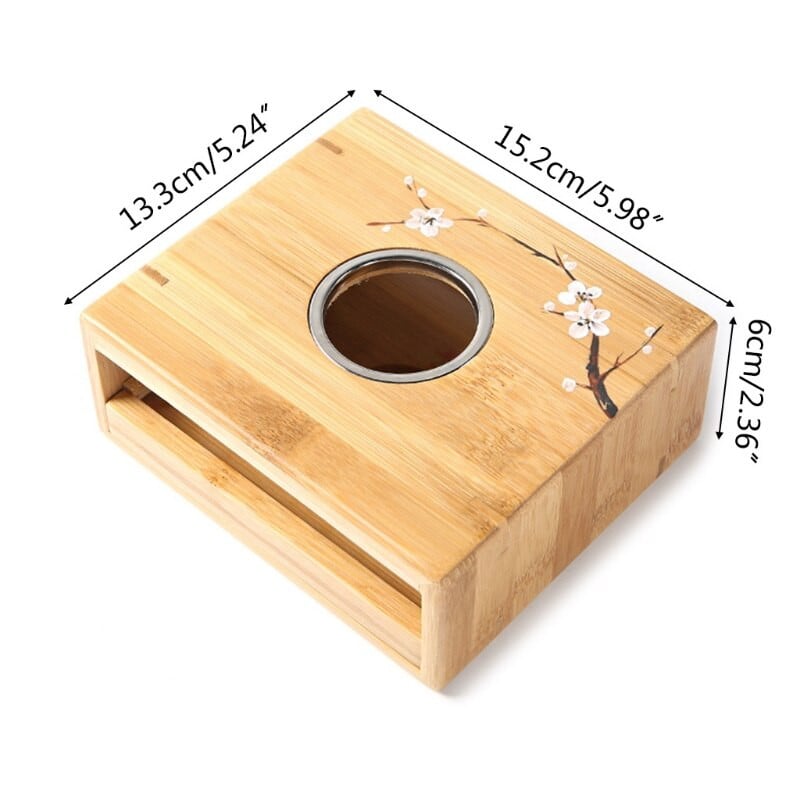 Încălzitoare de ceainice Suporturi de încălzire pentru ceainic Rama din bambus Dispozitiv de încălzire pentru lumânări Accesorii pentru ceaiuri de birou Cadouri pentru iubitorii de ceai