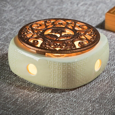 Keraminis žvakių šildytuvas, gėlių arbatos šildytuvas, kaitinimo pagrindas, virtas vynas, gėlių arbata, kava, šildomas izoliacinis pagrindas japoniško stiliaus