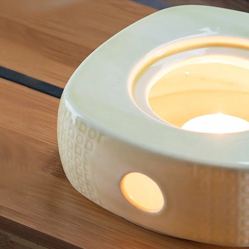 Keraminis žvakių šildytuvas, gėlių arbatos šildytuvas, kaitinimo pagrindas, virtas vynas, gėlių arbata, kava, šildomas izoliacinis pagrindas japoniško stiliaus