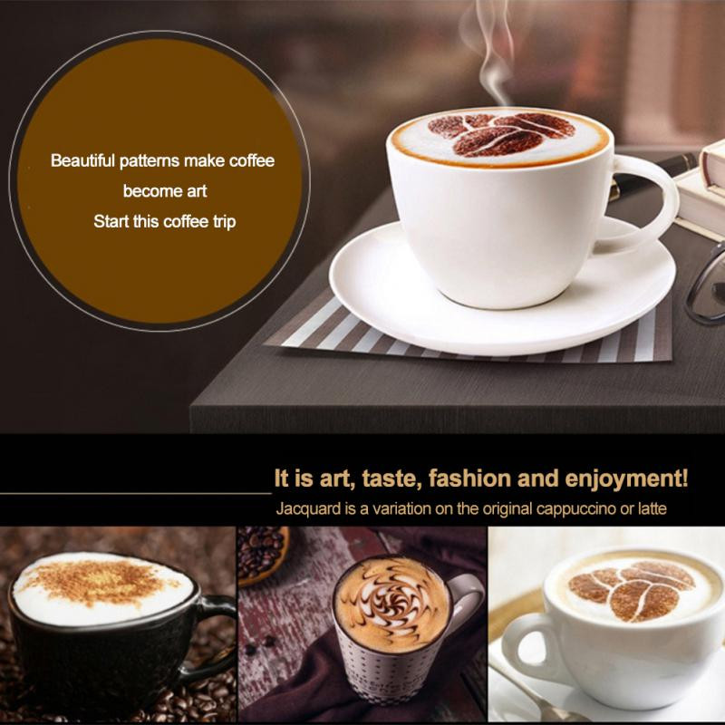 Šablone za kavu od nehrđajućeg čelika, kriške vijenca za kavu Barista Cappuccino predložak Kalup za vijenac za kavu Alat za ukrašavanje kolača