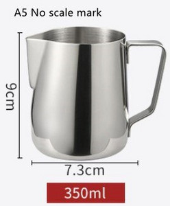 Rozsdamentes acél tejhabos kancsó Espresso Dolce Gusto kávé Barista Craft Latte Cappuccino tejszínhabosító kancsó