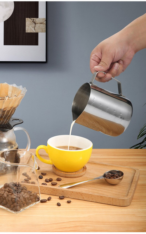 Rozsdamentes acél tejhabos kancsó Espresso Dolce Gusto kávé Barista Craft Latte Cappuccino tejszínhabosító kancsó