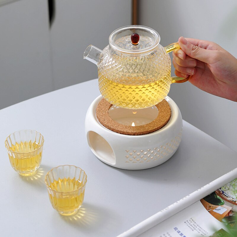 Keraminis arbatinuko šildymo pagrindas vandens arbatos šildytuvas izoliacinis pagrindas kavos vandens šildytuvas žvakių kaitinimo pagrindas žvakių laikiklis arbatos indai