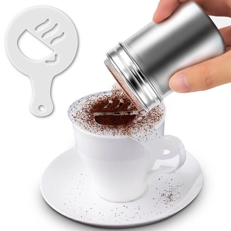 2020 új Cafe hab spray sablon Barista stencil dekorációs eszköz Garland Forma kávényomtató virágmodell