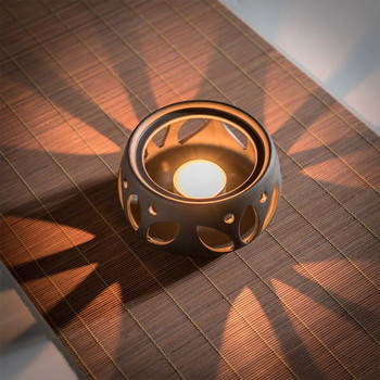 Керамична основа за нагряване на свещи, изолация Основа за чаена церемония По-топъл чайник Държач за тенджера за вино Ароматерапевтична пещ Стил