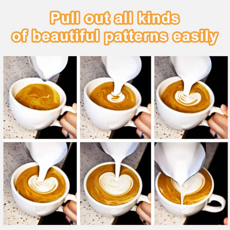 Tejhabosító kancsó beépített hőmérővel 20Oz/600Ml Rozsdamentes acél tejes kávé Barista kancsó kancsó kávétartozékok