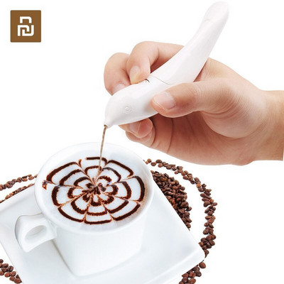 Youpin Electrical Latte Art Pen For Coffee Cake Spice Pen Cake Decoration Pen Coffee Carving Pen Печене на сладкиши Инструменти Шаблони