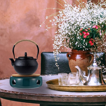 Ceramic Tea Warmer Tea Warmer Coffee Warmer Tea Pot Warmer Tea Base with Cork Mat for Tea Maker Καφετιέρα