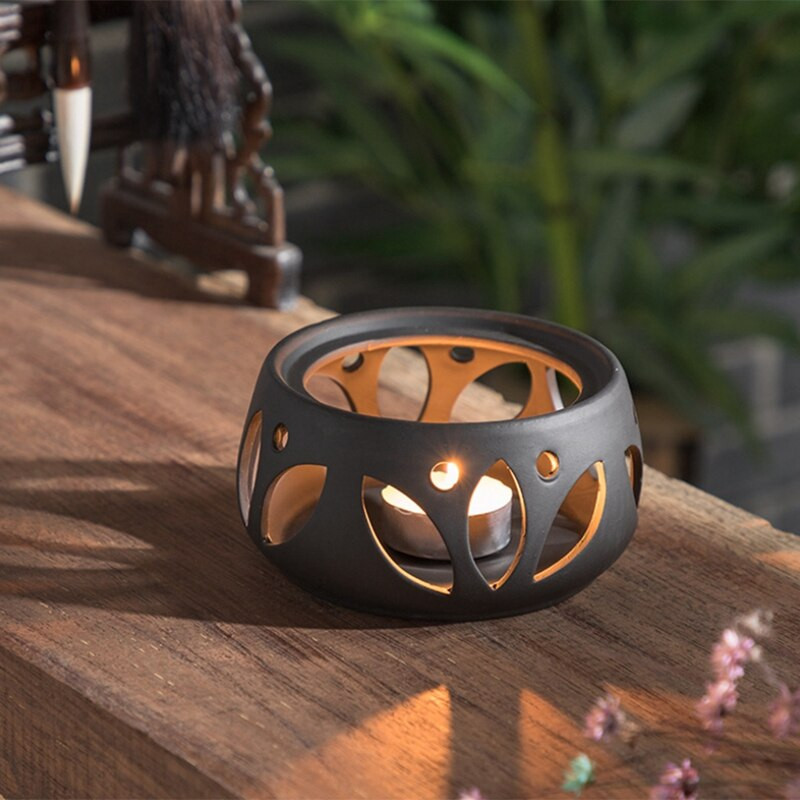 Kerámia gyertya melegítő alap, szigetelő teaszertartás alap melegítő teáskanna bor teáskanna tartó aromaterápiás kemence stílus