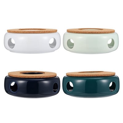 Νέα κεραμική θερμαντική συσκευή τσαγιού Θερμαινόμενη συσκευή για τσαγιού Ζεστή τσαγιού ζεστή βάση τσαγιού με ψάθα από φελλό για καφετιέρα